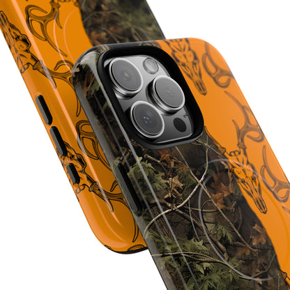 Camo Deer Skulls Orange Magnetic Case