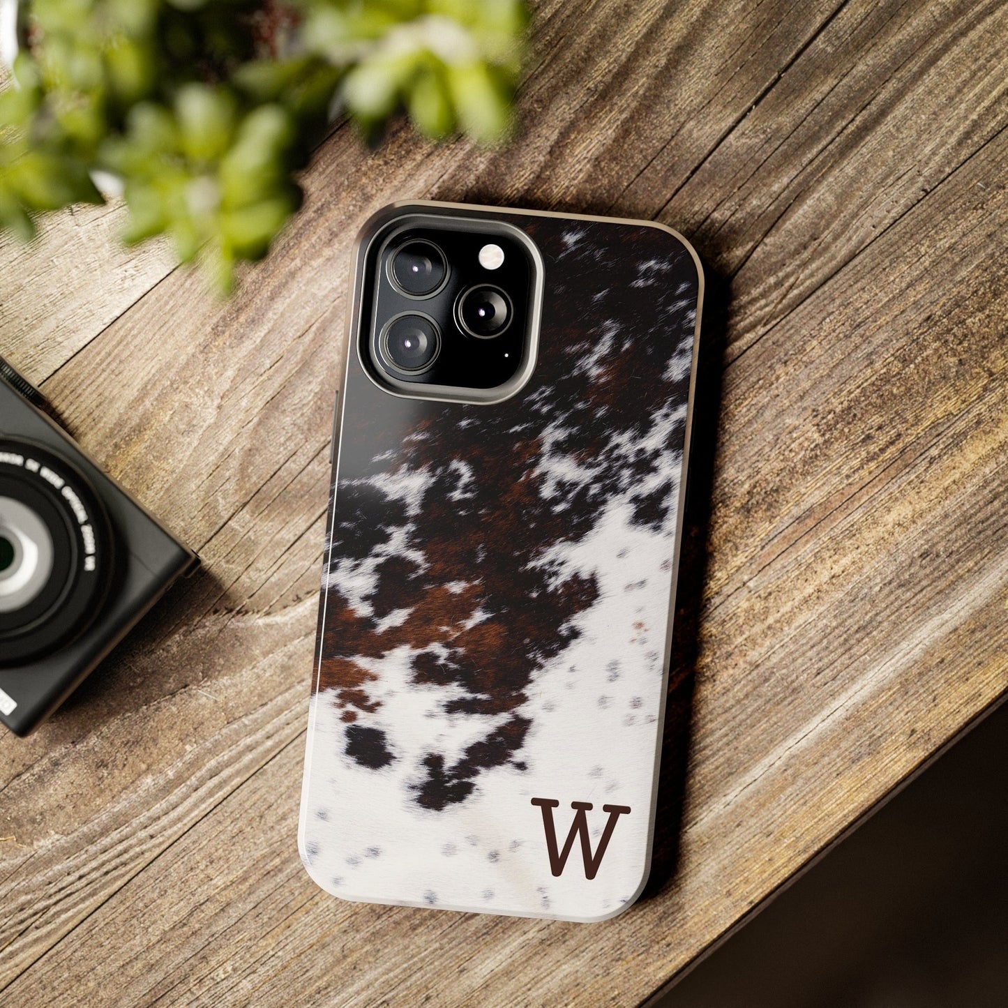 Cowhide Monogram Phone Case