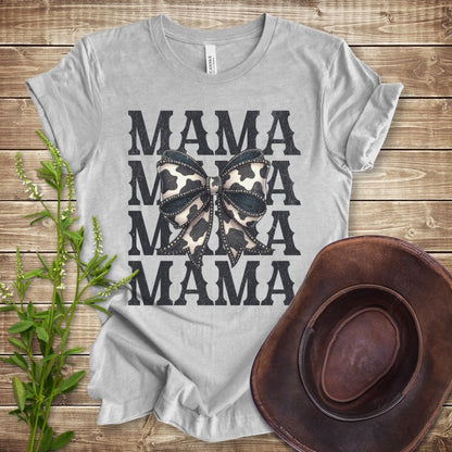 Cowhide Bow Mama T-shirt