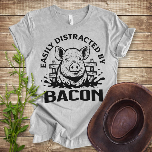 Easily Distracted By Bacon T-shirt