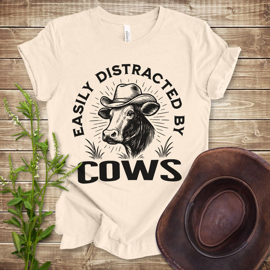 Easily Distracted By Cows T-shirt