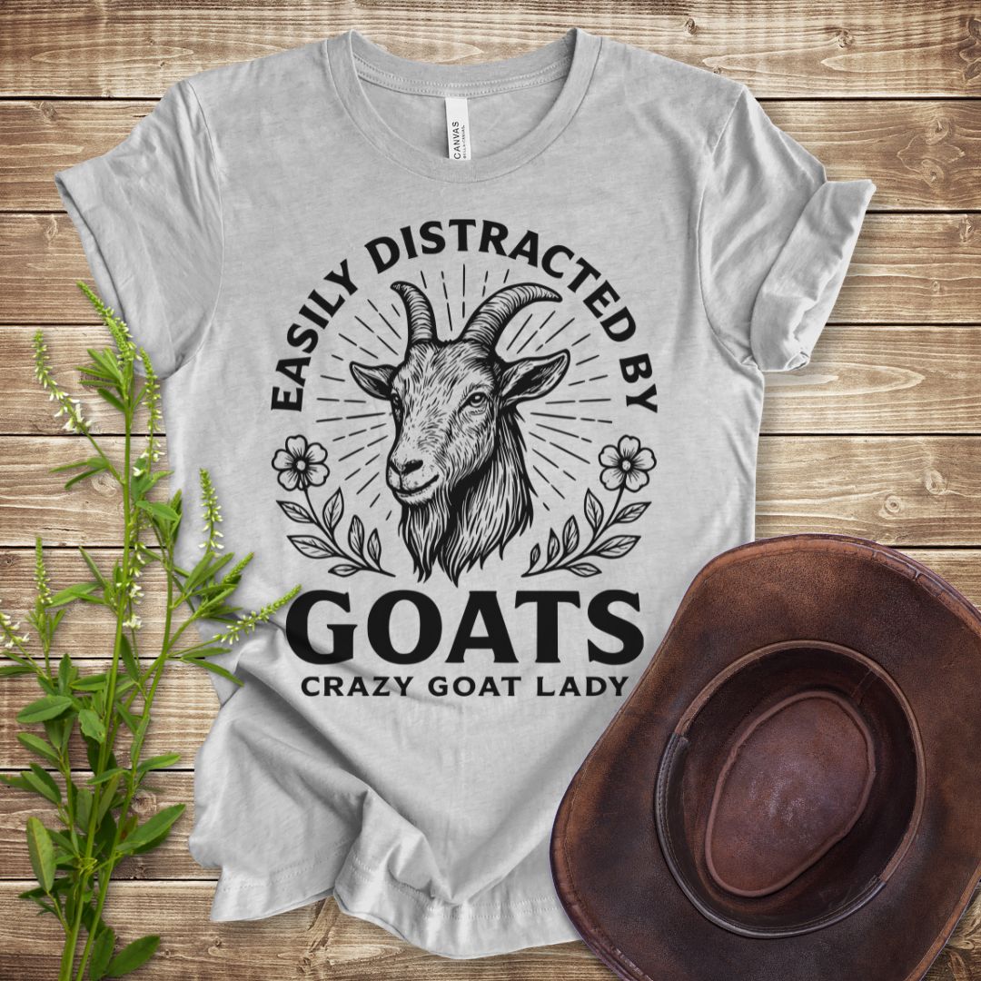 Easily Distracted By Goats T-shirt