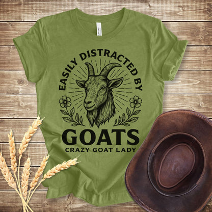 Easily Distracted By Goats T-shirt