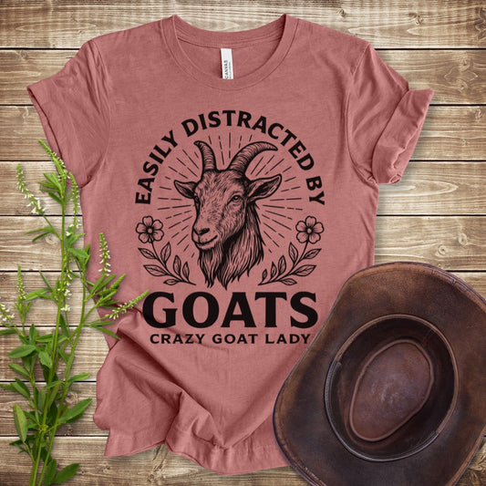 Easily Distracted By Goats T-shirt