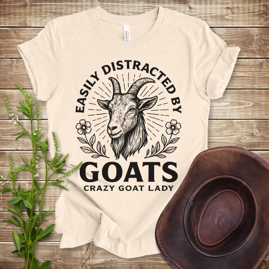 Easily Distracted By Goats T-shirt