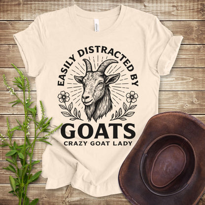 Easily Distracted By Goats T-shirt