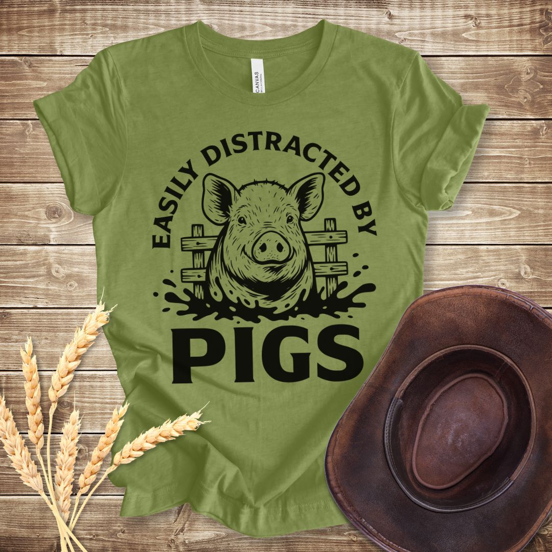 Easily Distracted By Pigs T-shirt