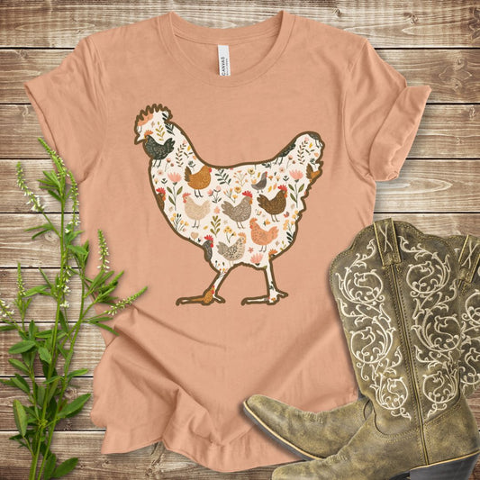 Floral Chicken T-shirt