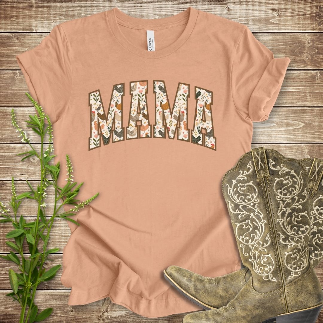 Floral Chickens Mama T-shirt