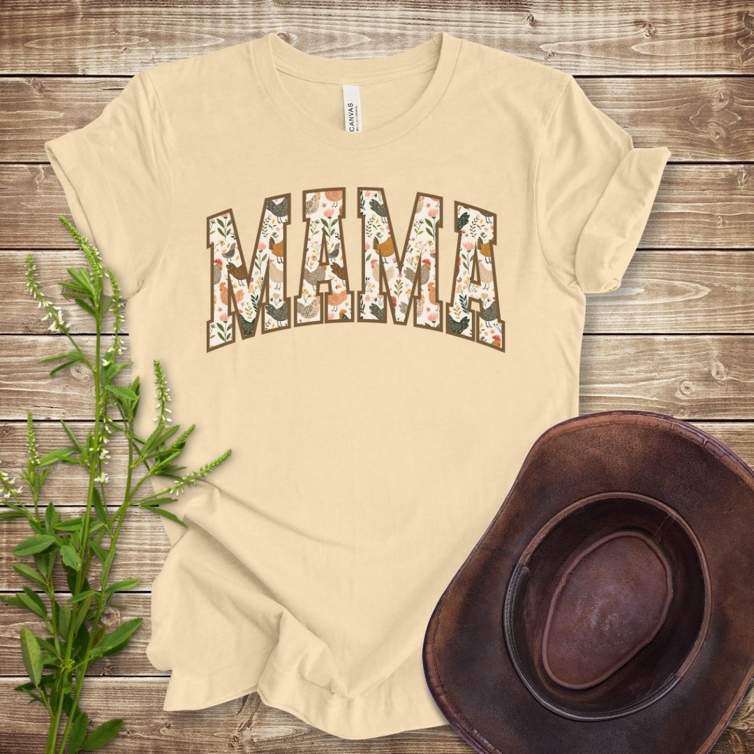 Floral Chickens Mama T-shirt