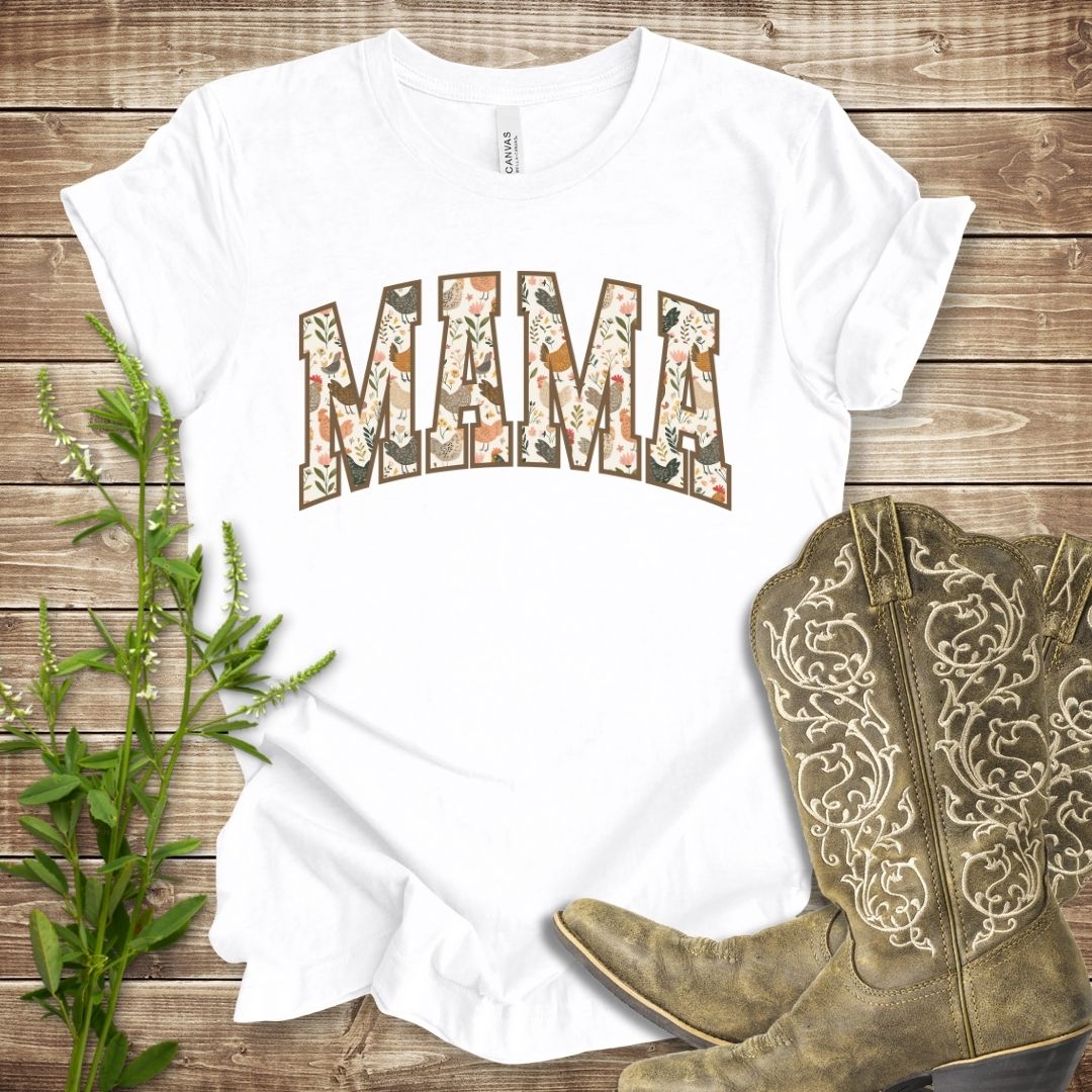 Floral Chickens Mama T-shirt