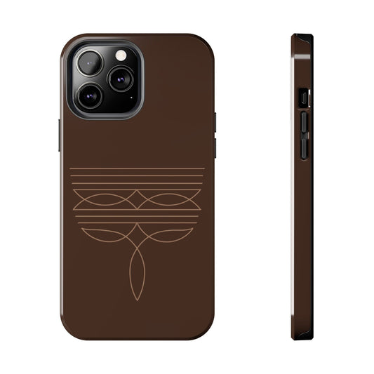 Boot Stitch Phone Case-brown