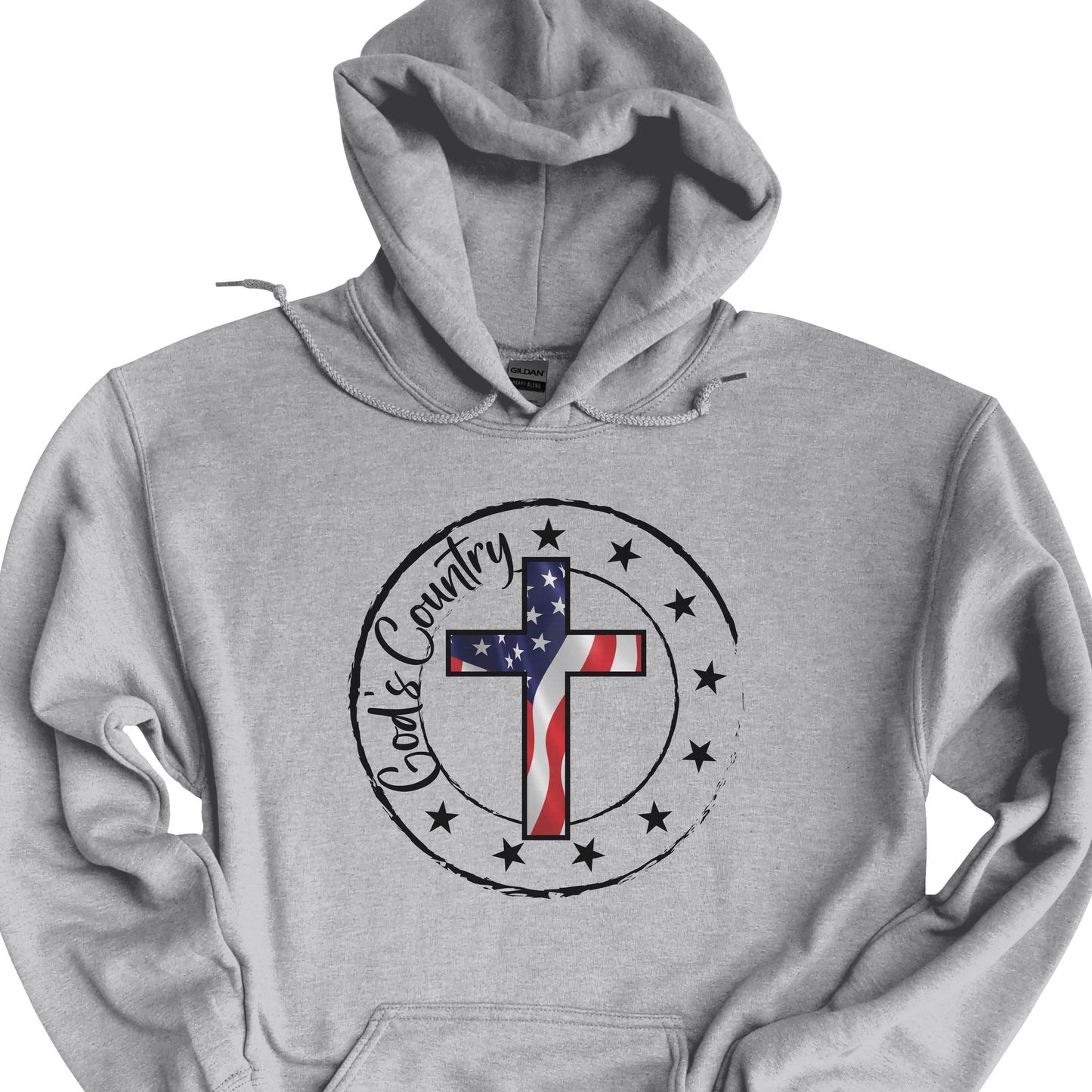 God's Country Patriotic Cross Hoodie