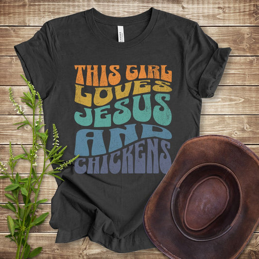 This Girl Loves Jesus and Chickens T-shirt