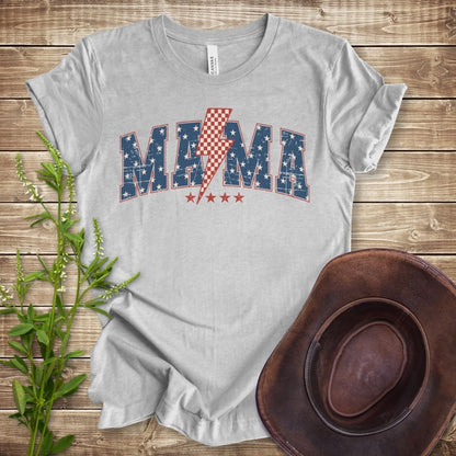 Patriotic Retro Bolt Mama T-shirt
