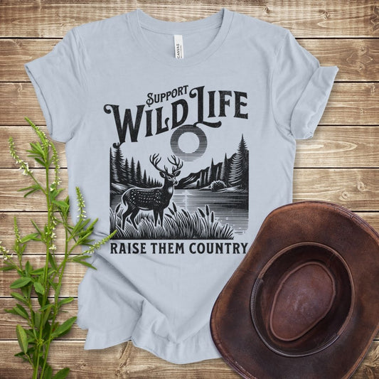 Support Wildlife Raise Them Country Deer T-shirt