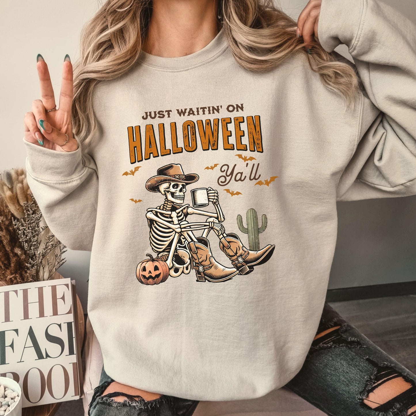 Just Waitin' On Halloween Ya'll Sweatshirt