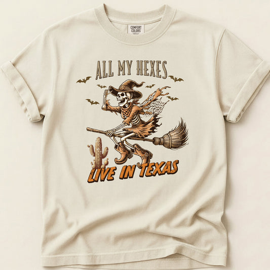 All My Hexes Live In Texas T-shirt on Ivory