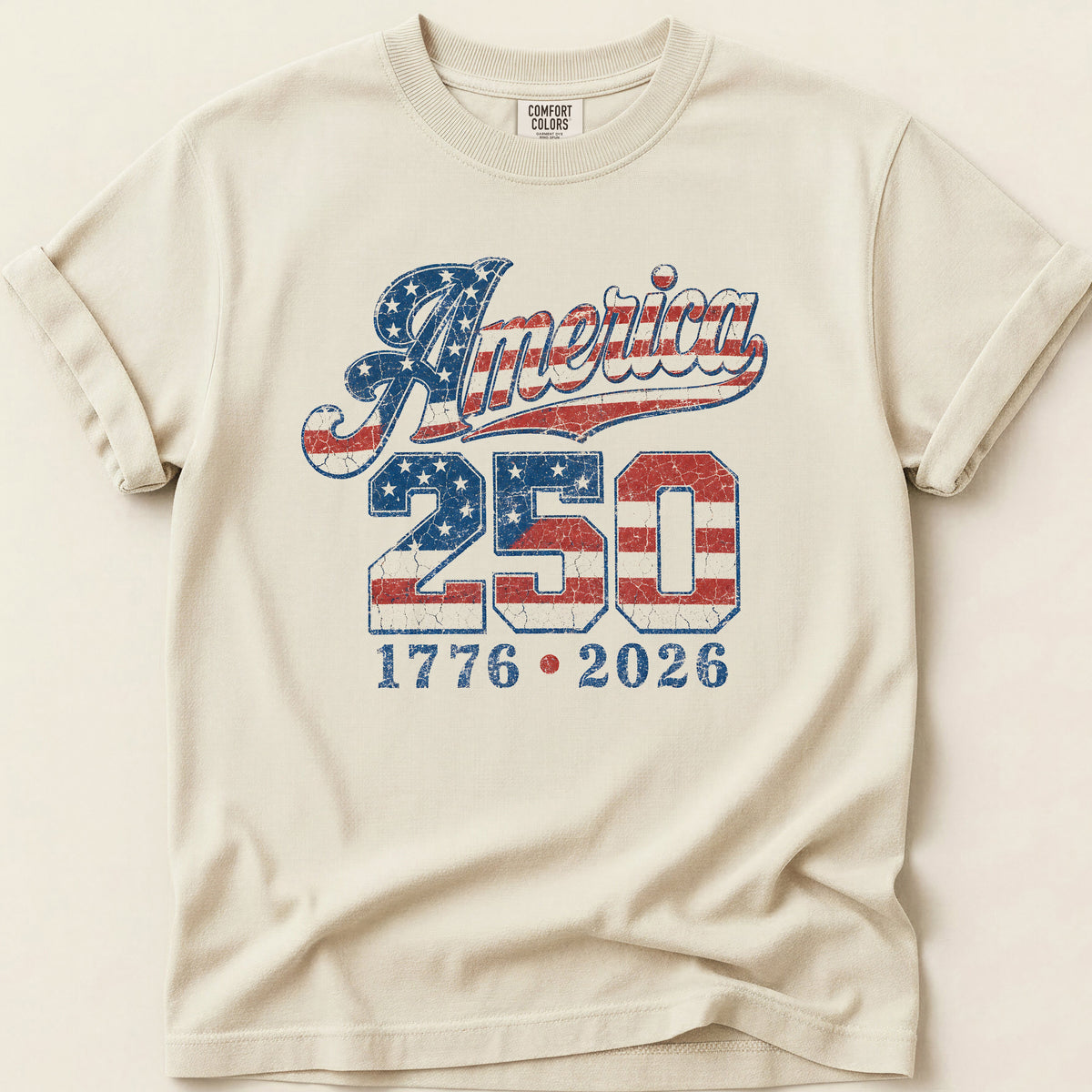 America 250 T-shirt on Ivory
