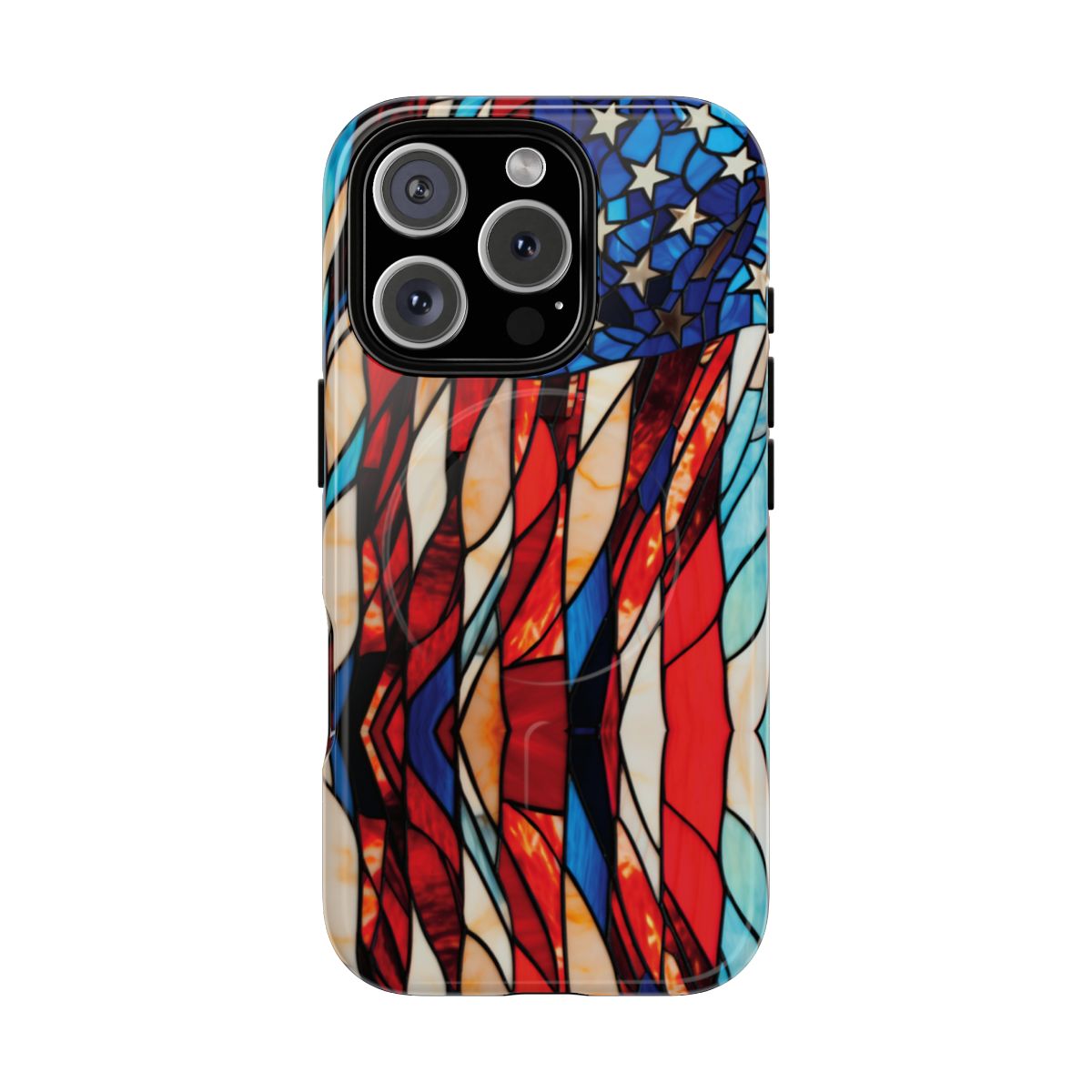 American Flag Stained Glass Magnetic Case
