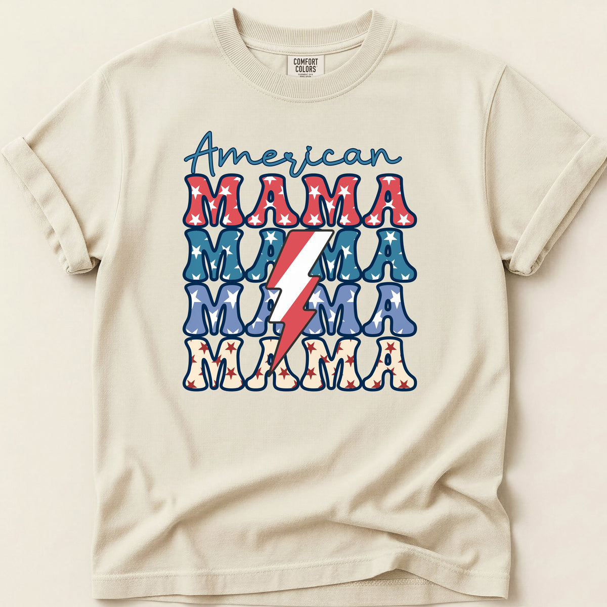 American Mama T-shirt on Ivory