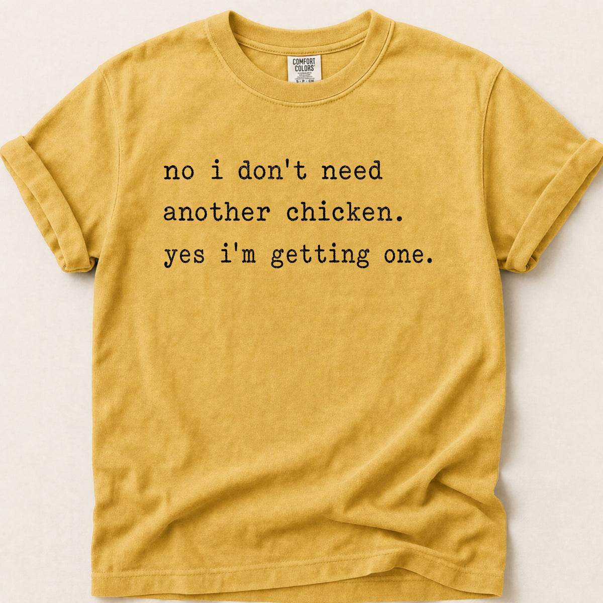 Another Chicken T-shirt on Mustard