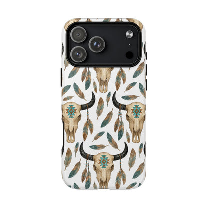 Aztec Feather Skull Magnetic Case