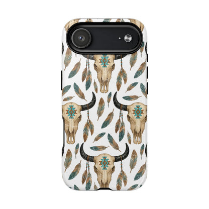 Aztec Feather Skull Magnetic Case