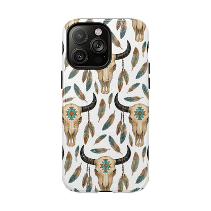Aztec Feather Skull Magnetic Case