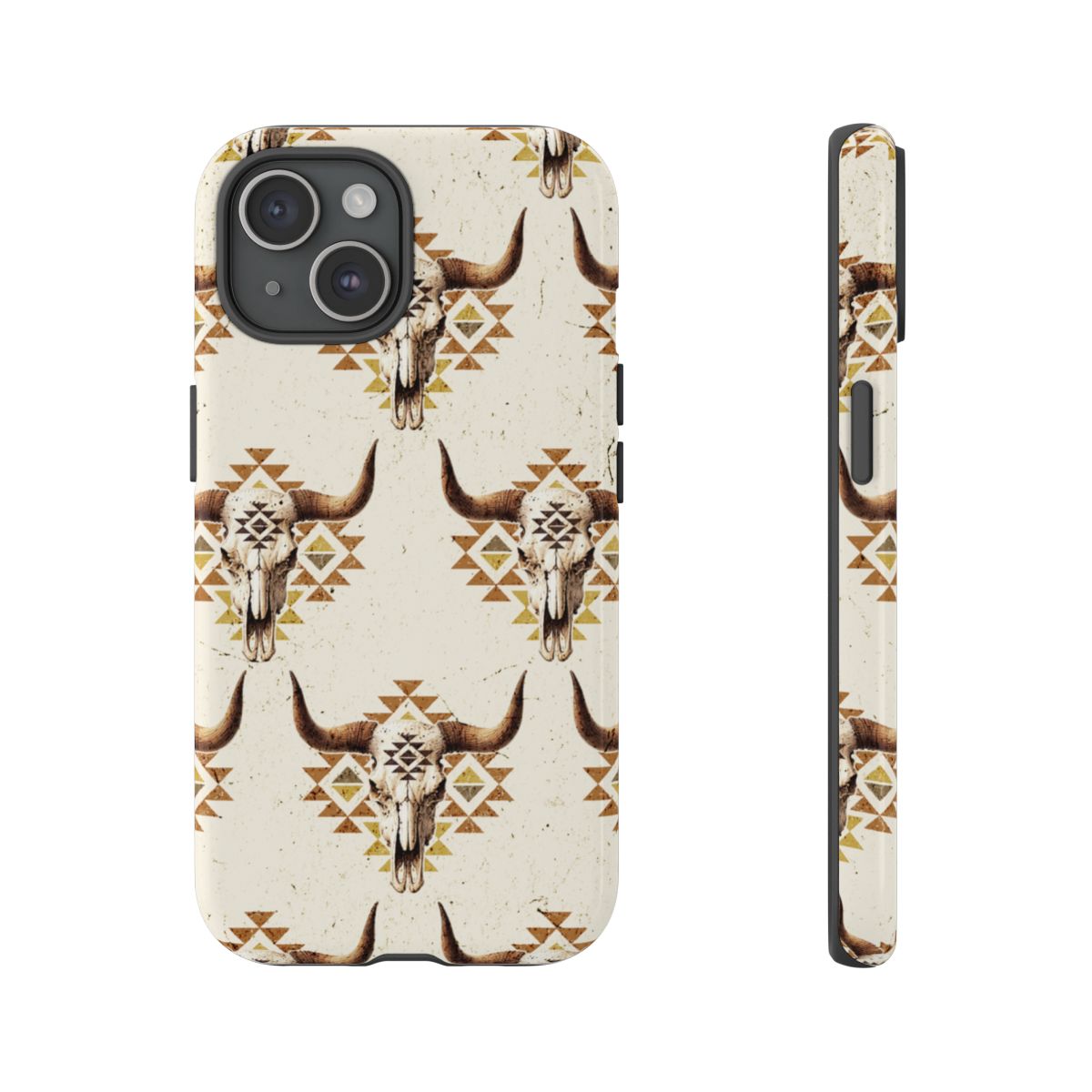 Cream Aztec Skull Tough Case