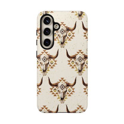 Cream Aztec Skull Tough Case