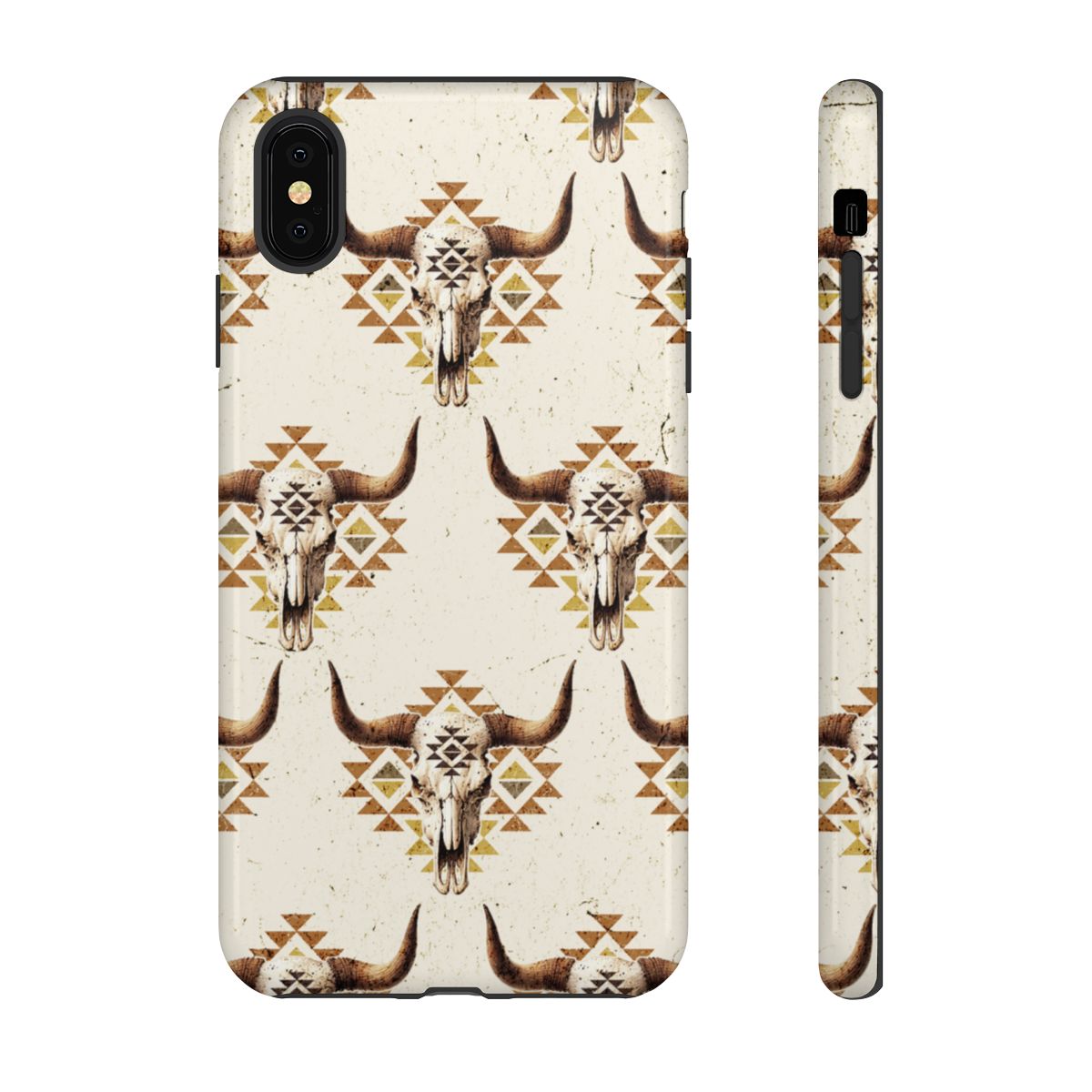 Cream Aztec Skull Tough Case