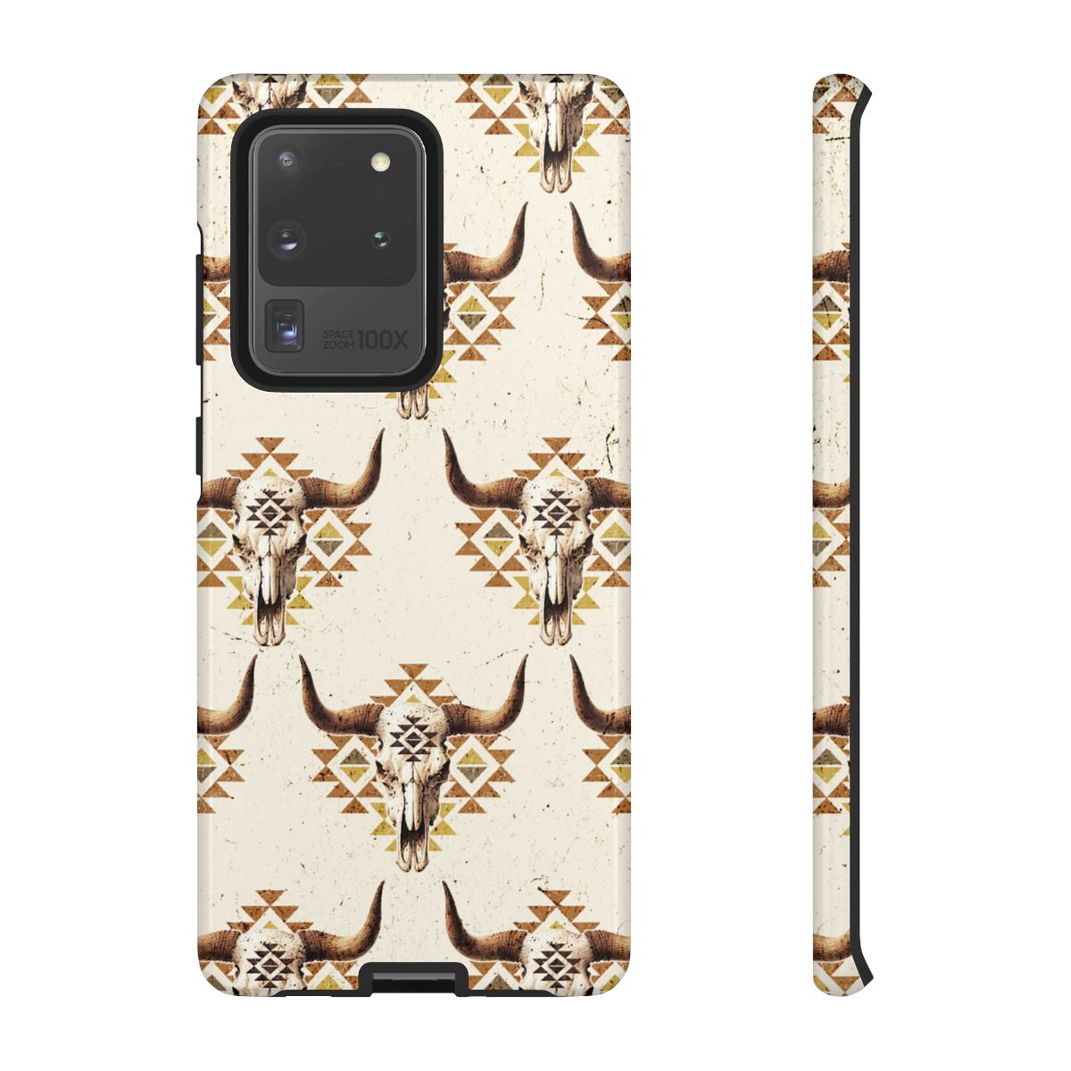 Cream Aztec Skull Tough Case