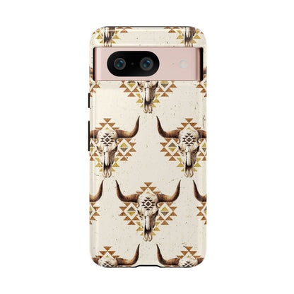 Cream Aztec Skull Tough Case