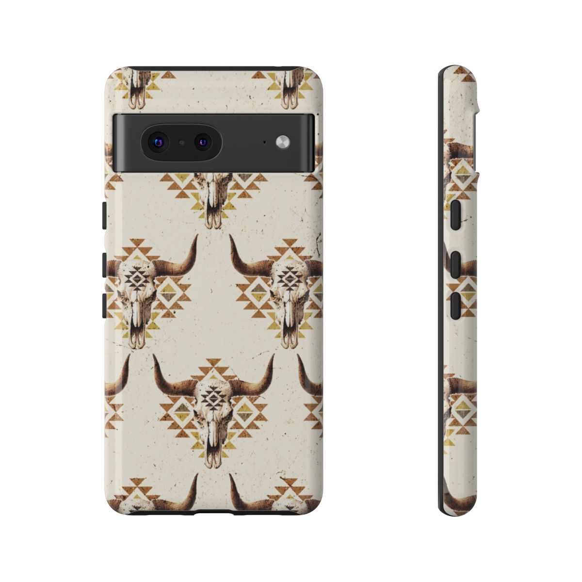 Cream Aztec Skull Tough Case