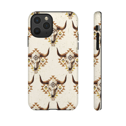 Cream Aztec Skull Tough Case