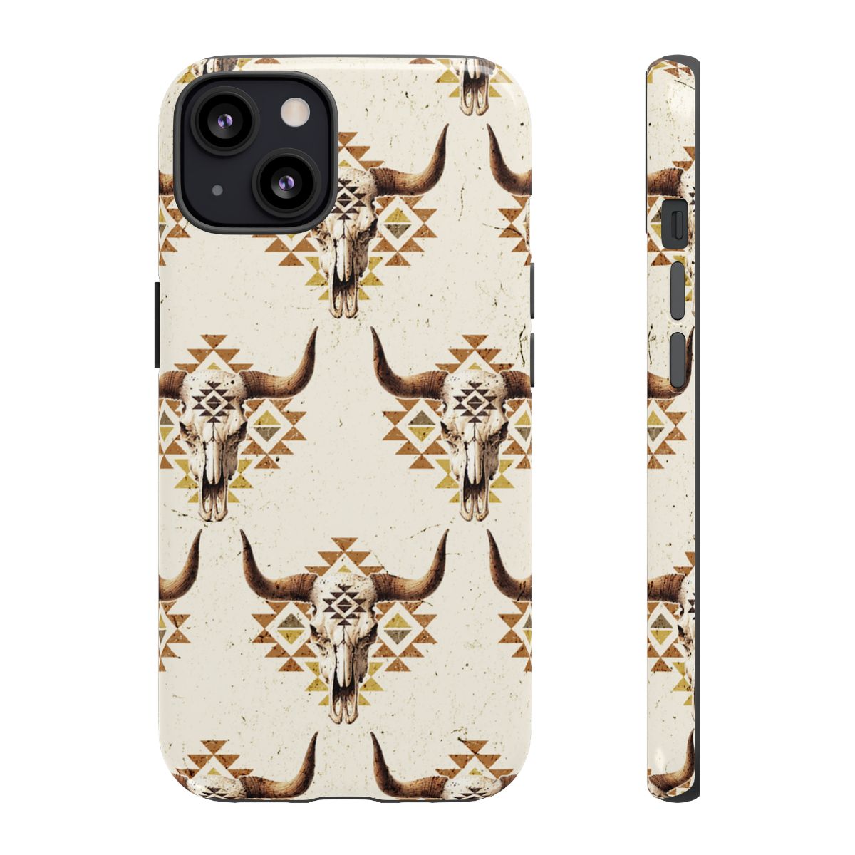 Cream Aztec Skull Tough Case