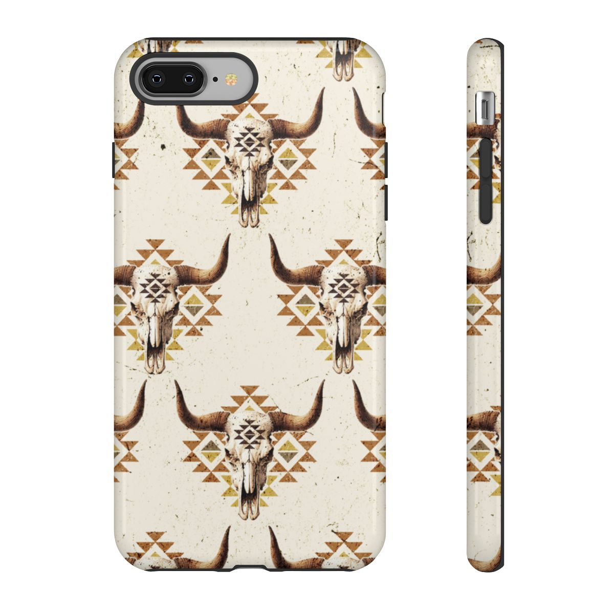Cream Aztec Skull Tough Case