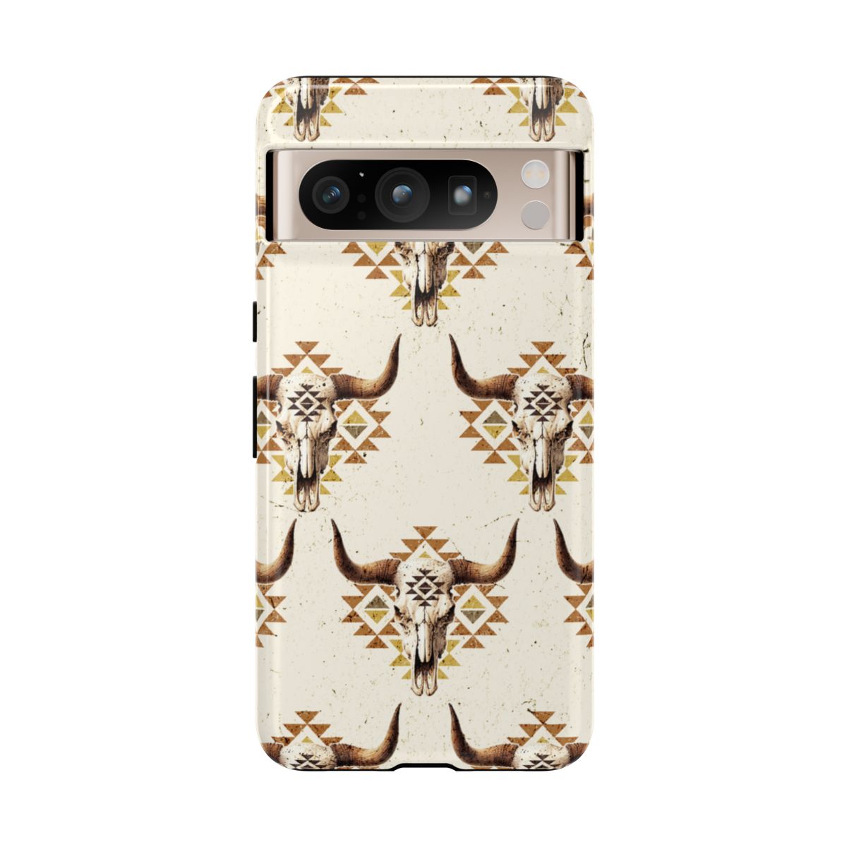 Cream Aztec Skull Tough Case
