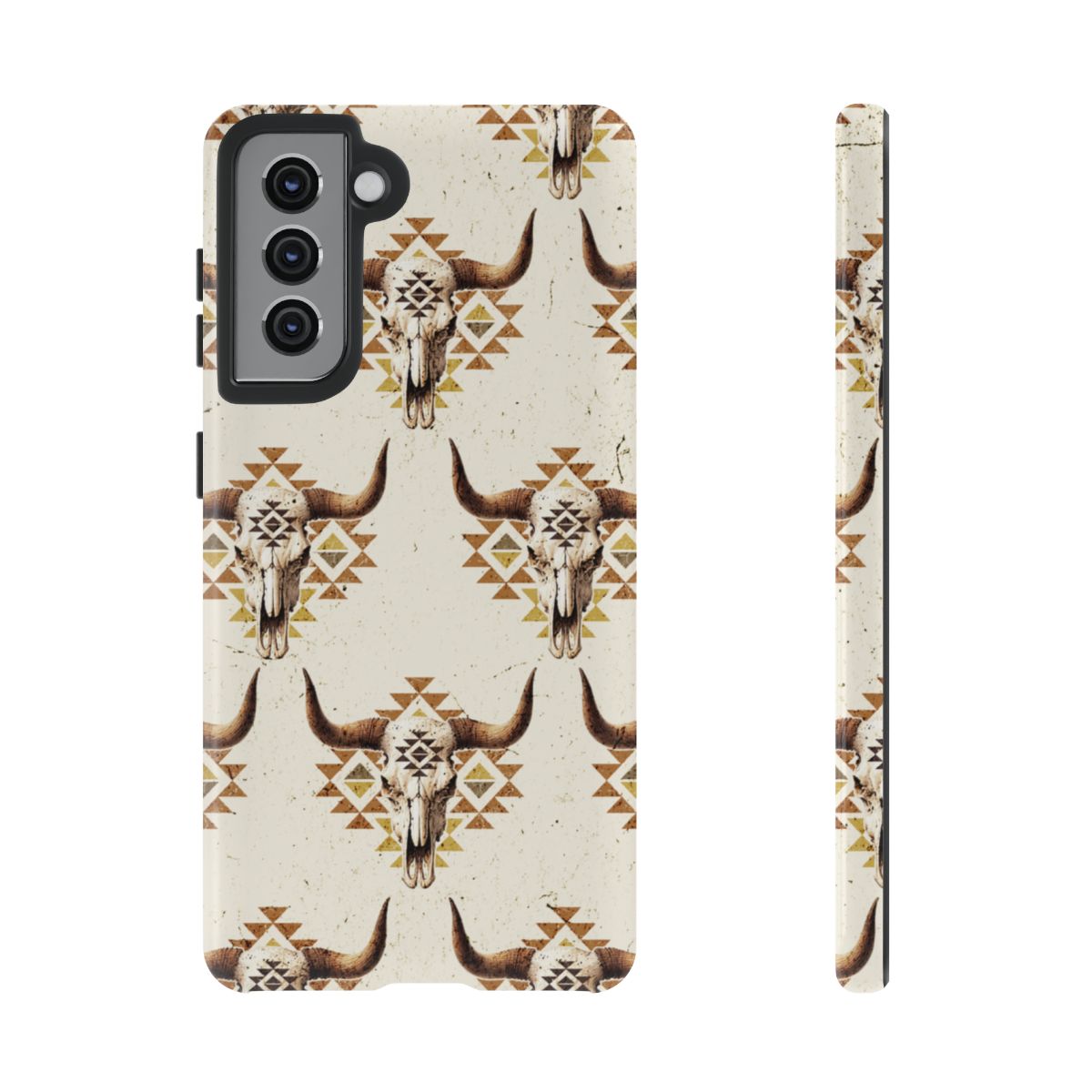 Cream Aztec Skull Tough Case