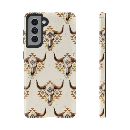 Cream Aztec Skull Tough Case