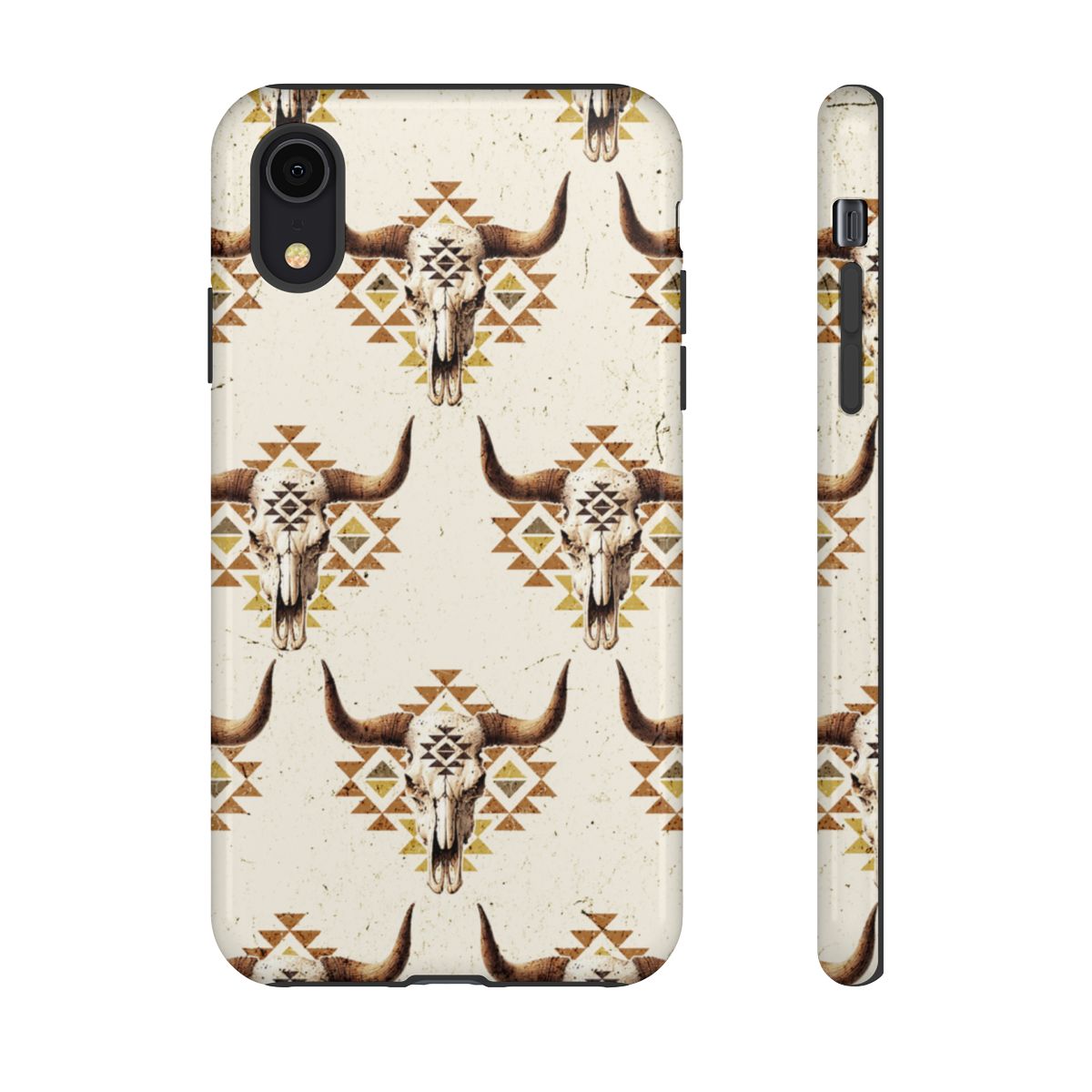 Cream Aztec Skull Tough Case