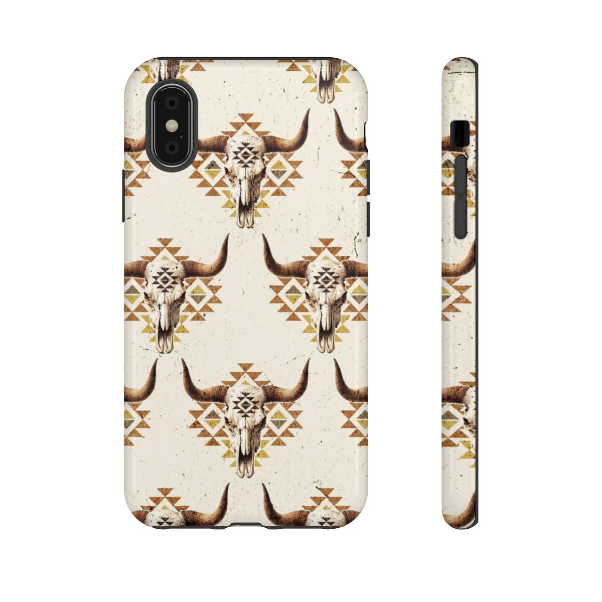 Cream Aztec Skull Tough Case