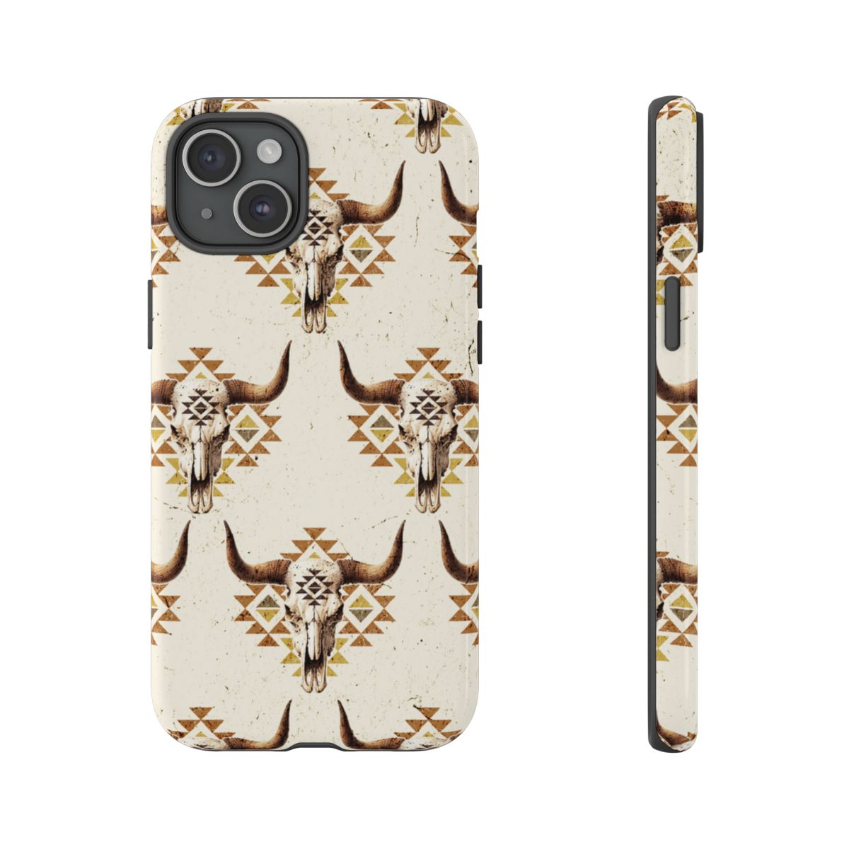 Cream Aztec Skull Tough Case