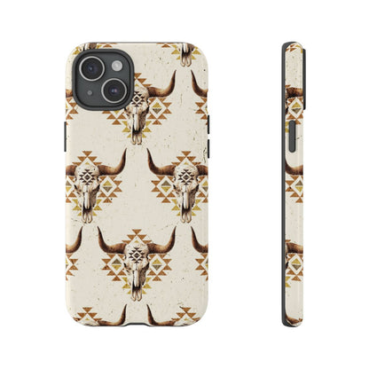 Cream Aztec Skull Tough Case