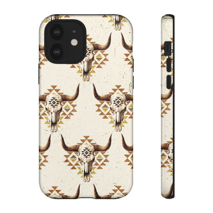 Cream Aztec Skull Tough Case