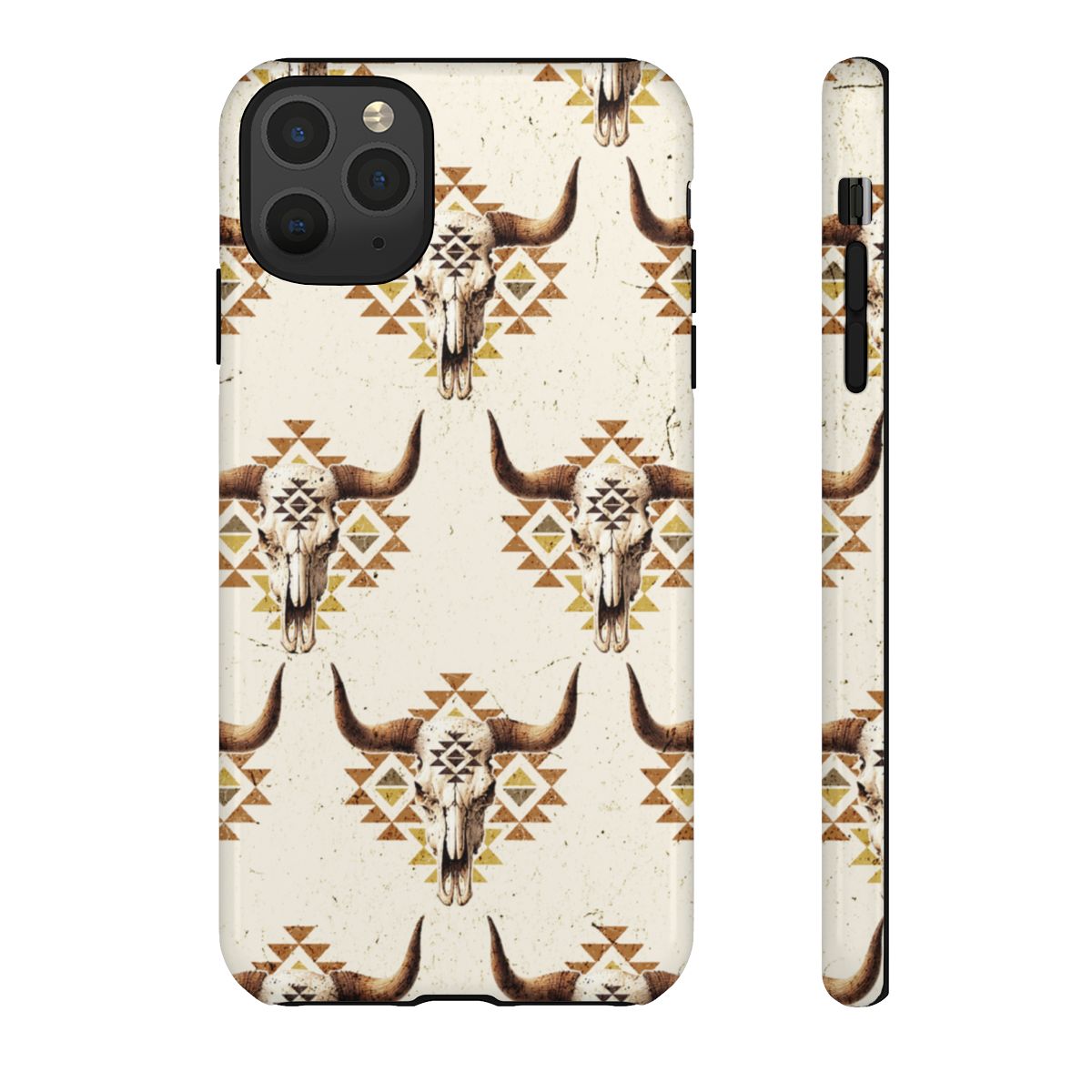 Cream Aztec Skull Tough Case