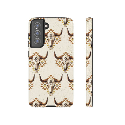 Cream Aztec Skull Tough Case