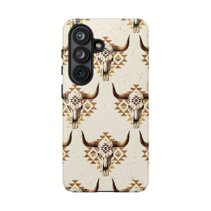 Cream Aztec Skull Tough Case