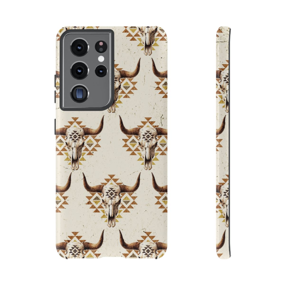 Cream Aztec Skull Tough Case